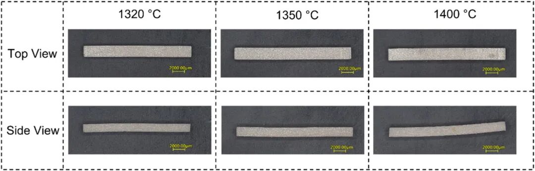 Рисунок 3 · Микроморфология BTO-0,2, полученная с помощью СЭМ, после спекания при 1320 ℃, 1350 ℃ и 1400 ℃ (2000× и 13000×)