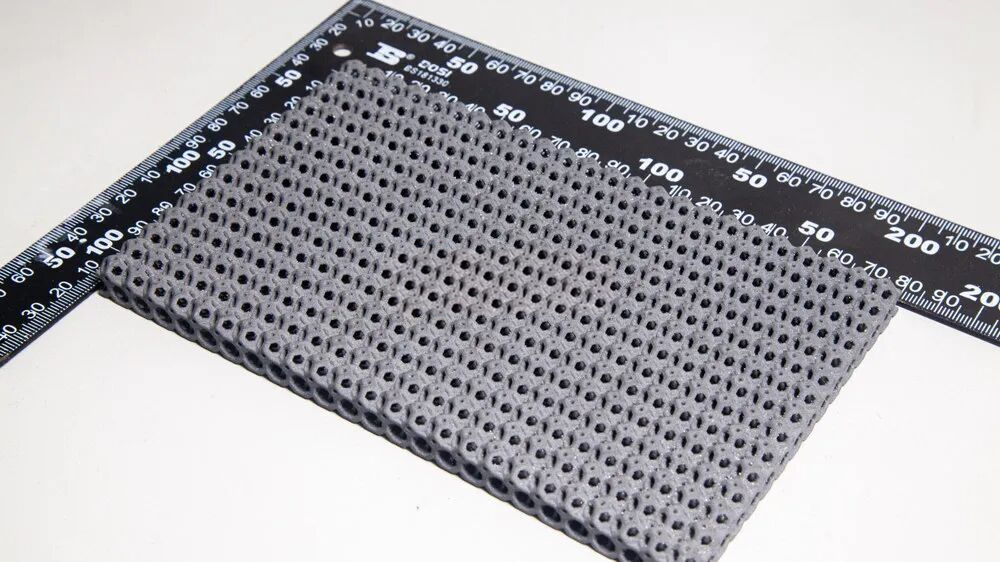 SiC radiant panels: printing a staggered through-hole array